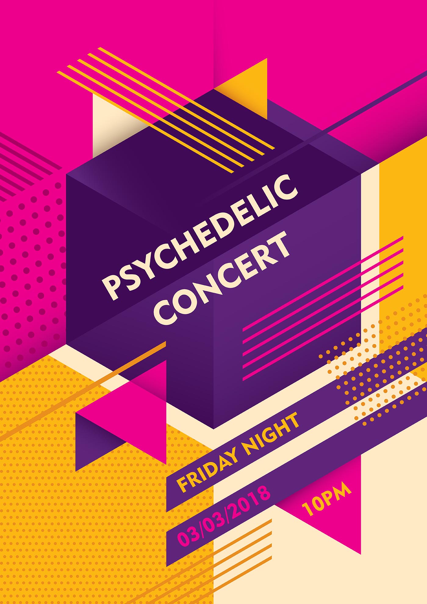 Psychedelic concert poster 190810 - Download Free Vectors, Clipart