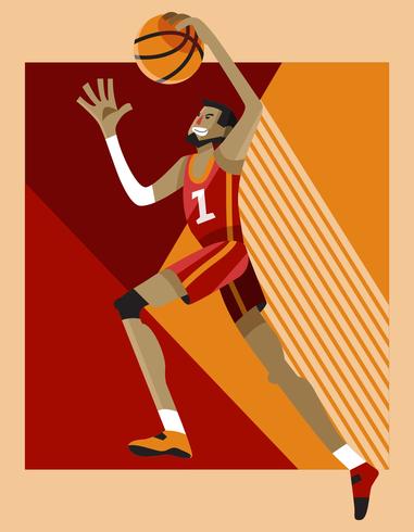 Exaggerated Basketball Dunk Pose Player Vector