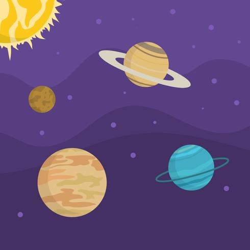 Flat Ultra violet galactic vector background