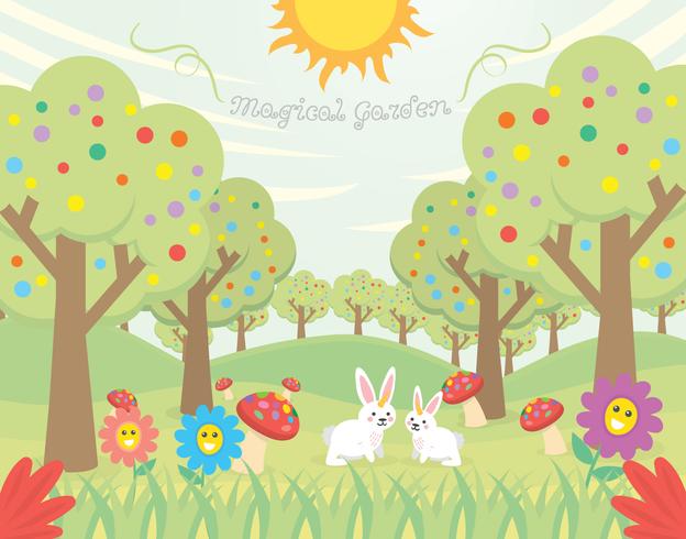 Magical garden vector