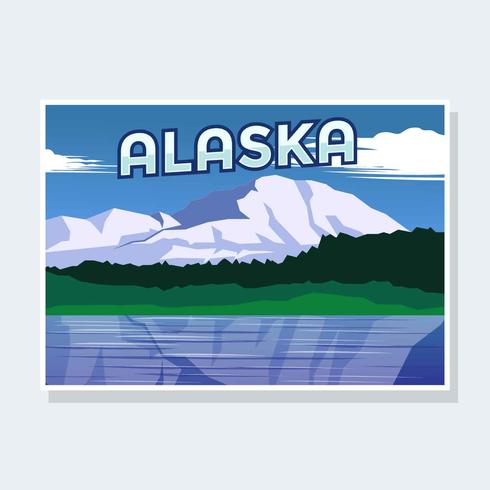 Postal del vector de ilustración de Alaska