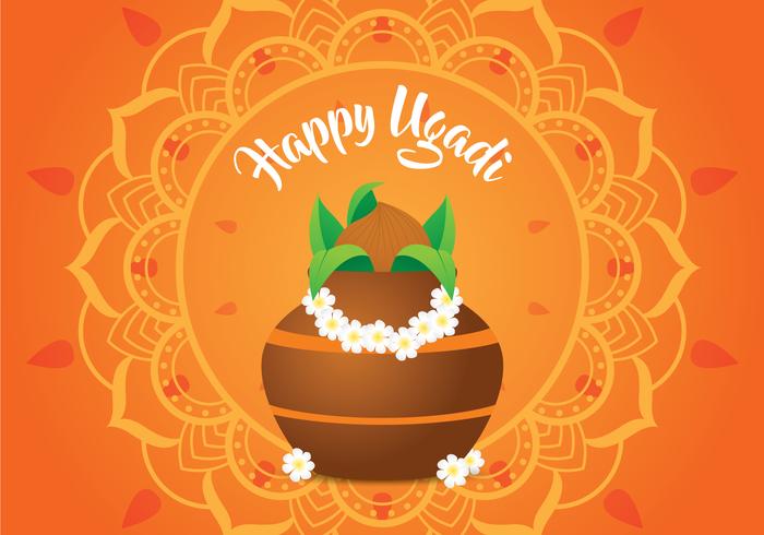 Happy Ugadi Background vector