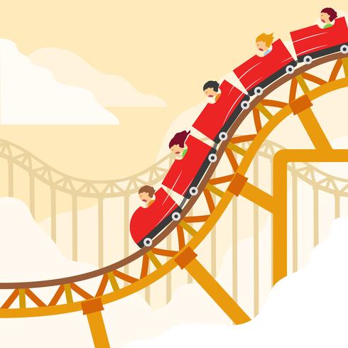 Rollercoaster on the sky vector