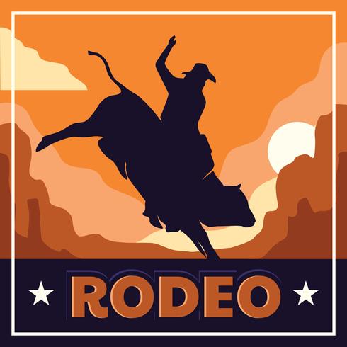 Rodeo illustration flyer template vector