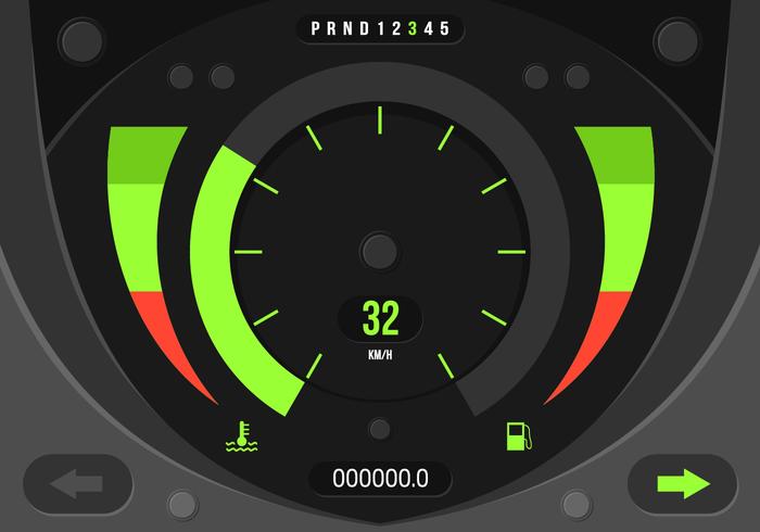 Simple Car Dashboard UI Vector gratis