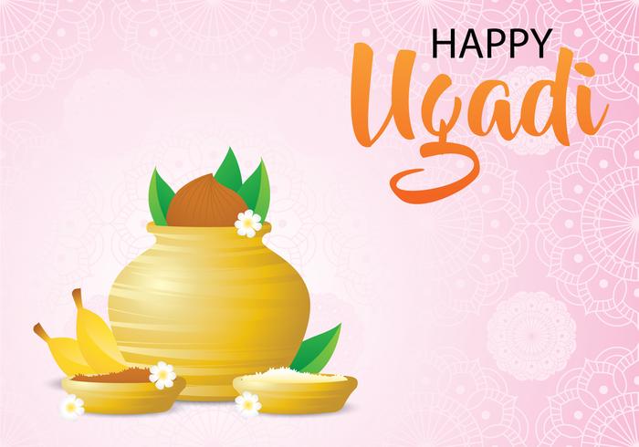 Antecedentes actuales del día de Ugadi vector