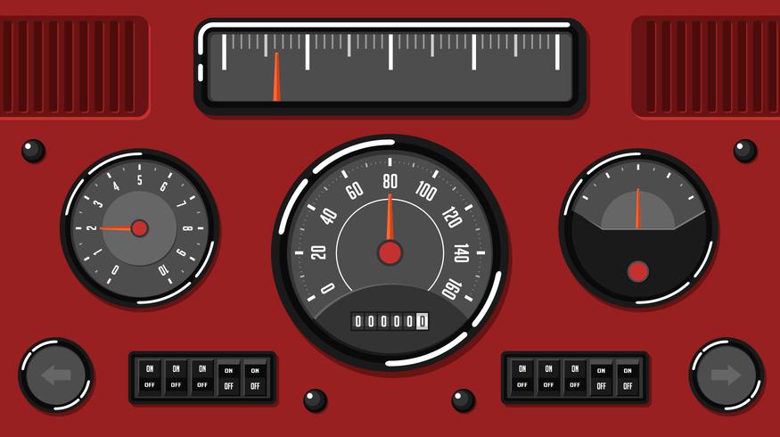 Old Car Dashboard UI Vector libre