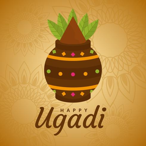 Happy Ugadi Vector Background