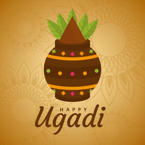 Happy Ugadi Vector Background