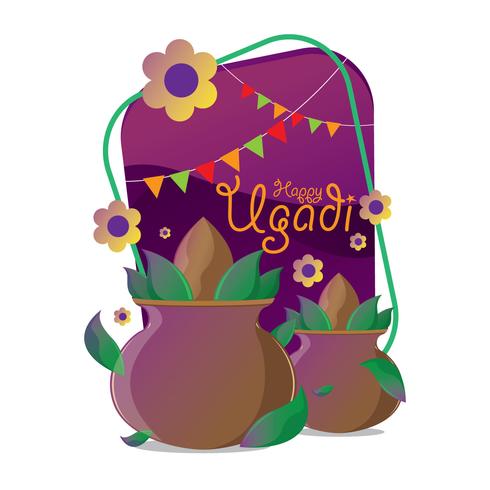 vector de celebración de ugadi