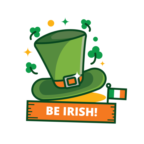 St Patrick's Day Green Hat Sticker vector