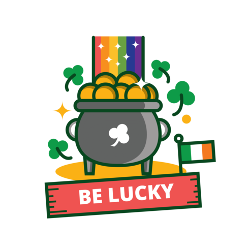 St Patrick's Day Lucky Pot Sticker vector