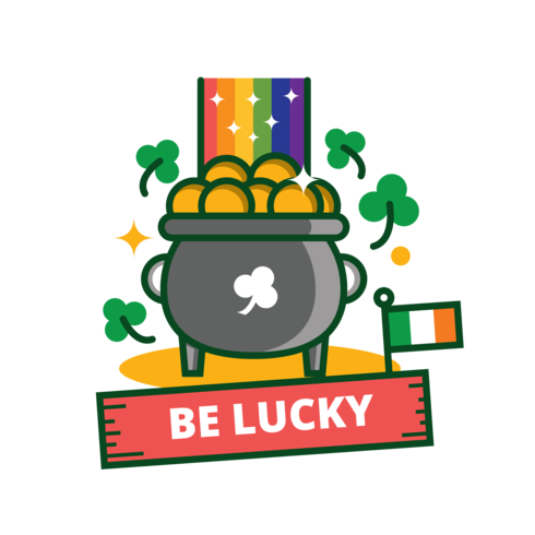 Etiqueta engomada afortunada del pote del día de St Patrick vector