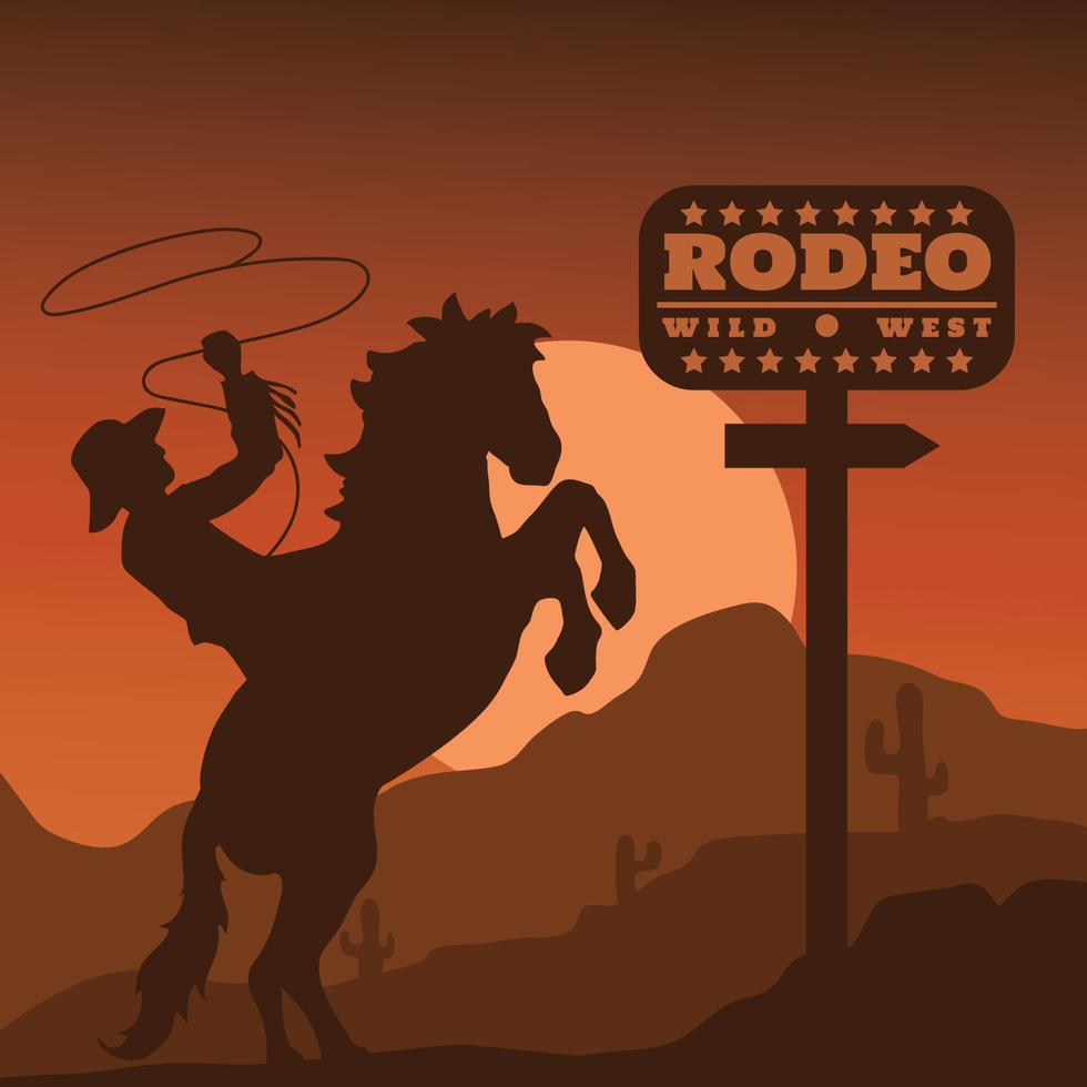 Rodeo Silhouette 191135 Vector Art at Vecteezy