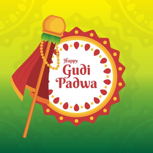 Gudi Padwa Celebración de la ilustración de la India vector