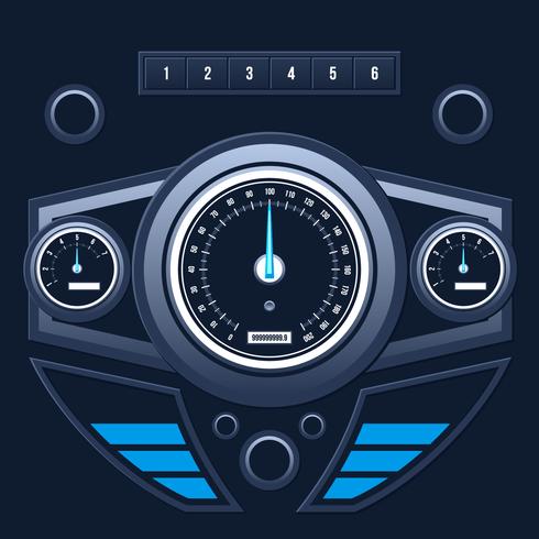 Modern Car Dashboard UI Vector