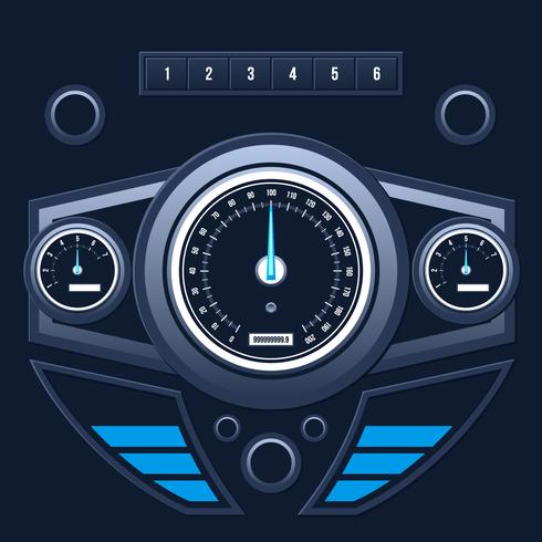 Tablero de instrumentos del coche moderno UI Vector