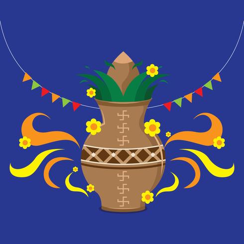 Ugadi Decoración Vector