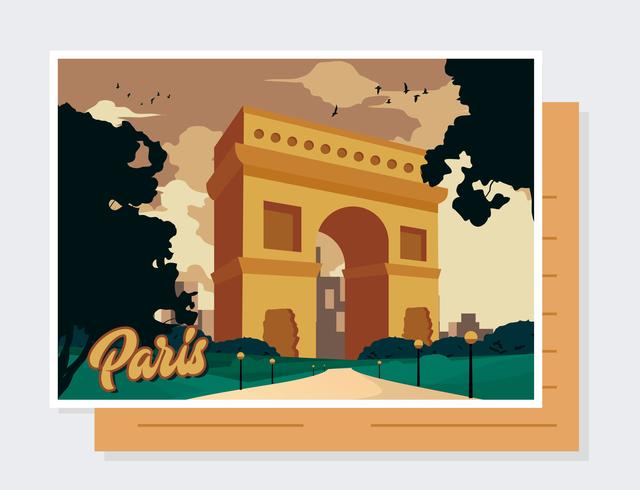 Vector de la postal de París