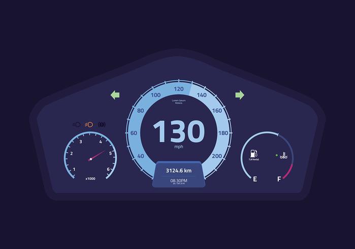Car Dashboard UI Vector