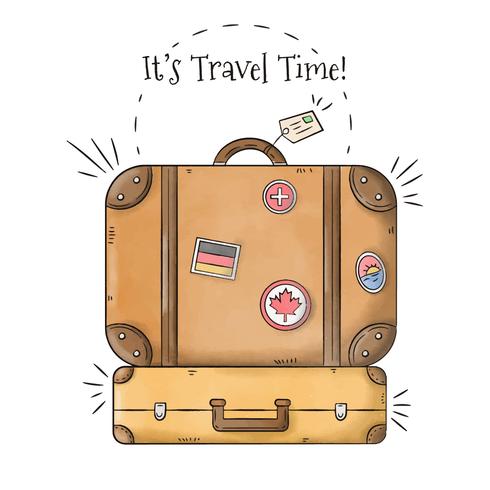 Pack Of Suitcases With Stamps Travel To Summer Season - Download Free Vector Art, Stock Graphics & Images