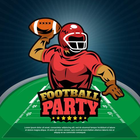 Football Party Vector Illustration Poster Design