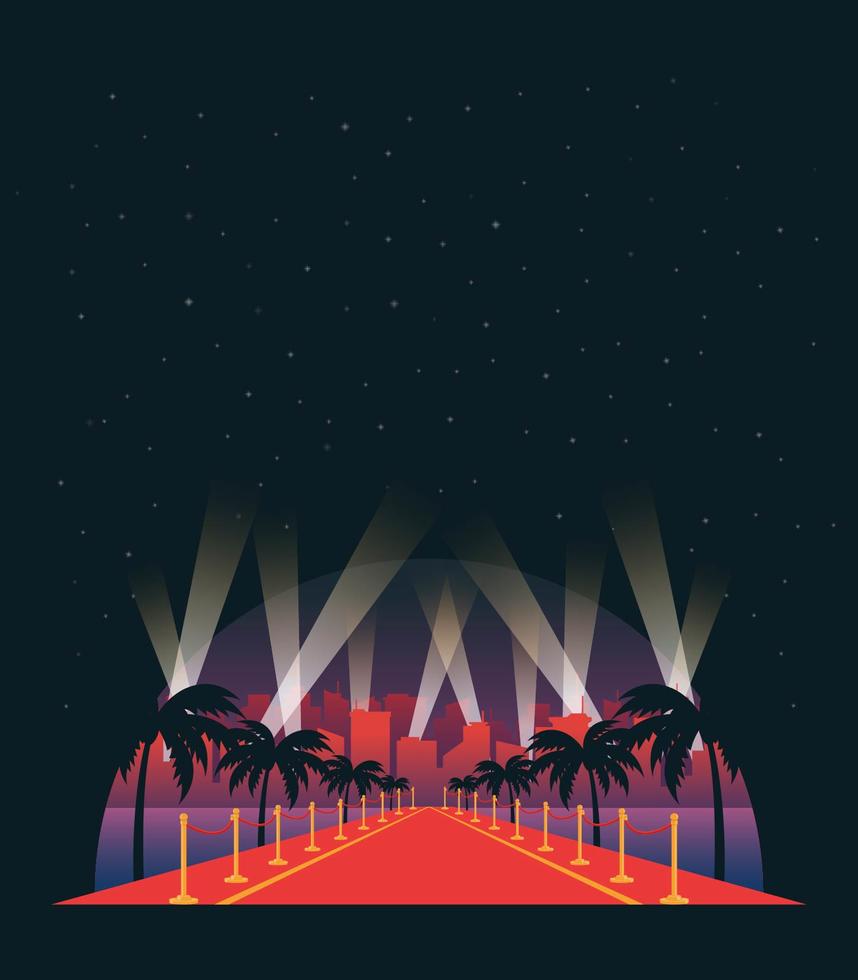 Hollywood Red Carpet Vector Illustration Background 191247 Vector Art