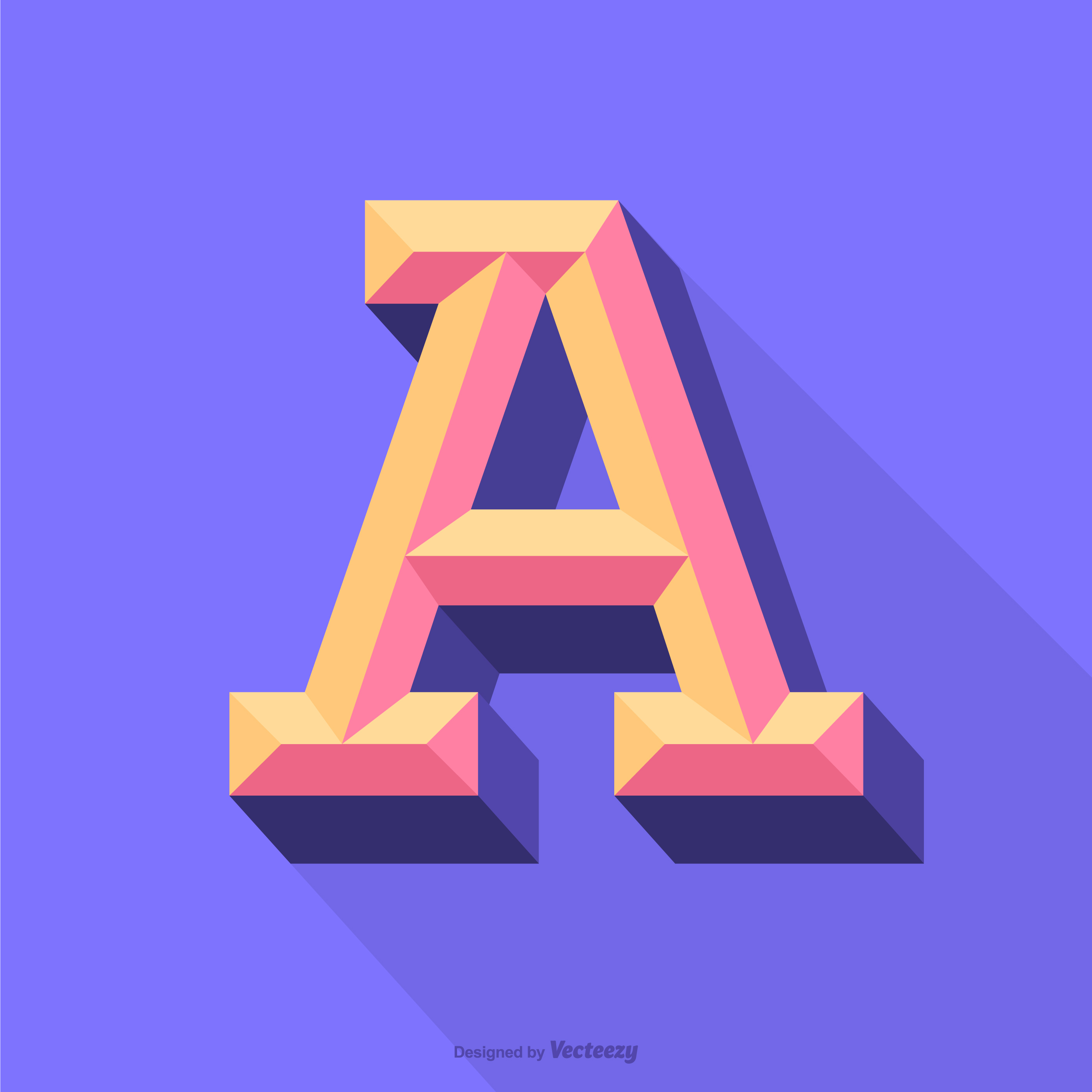 Colorful 3D Beveled Letter A Typography Vector Design 191251 Vector Art