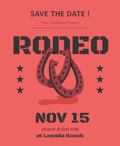 flat rodeo flyer template vector