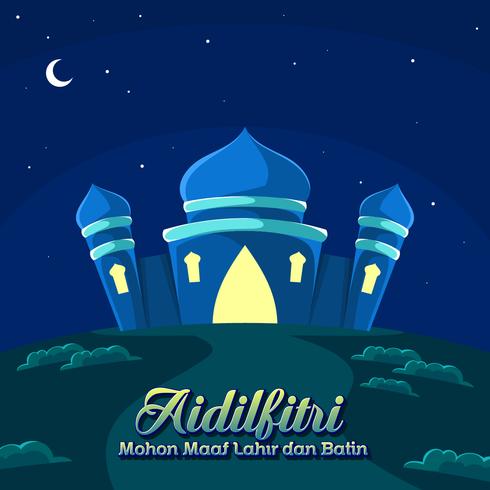 Night Of Aidilfitri Vector