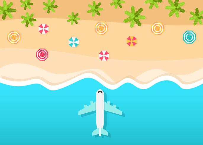 Vector de vista de playa