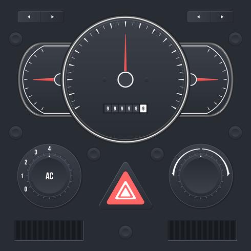 Realistic Car Dashboard UI Vector