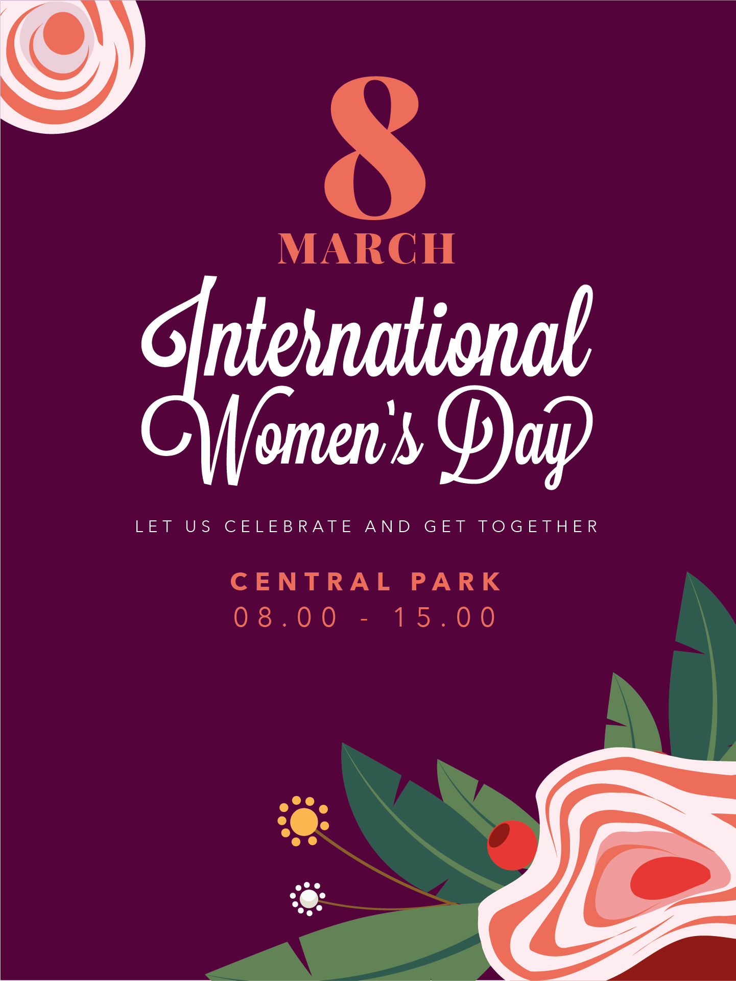 International Women S Day Floral Poster 191666 Vector Art At Vecteezy