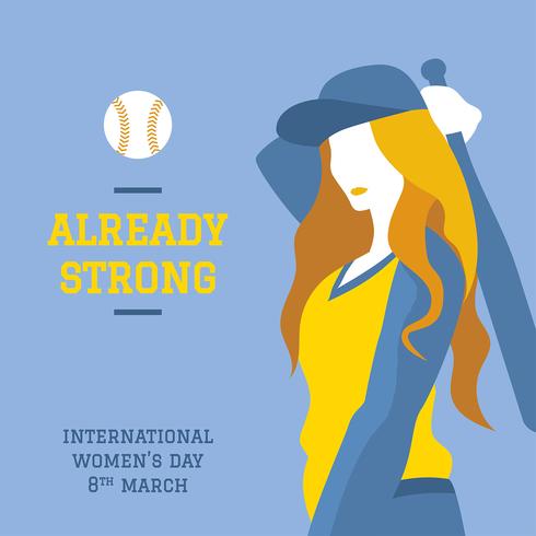 Vector de béisbol del día internacional de la mujer