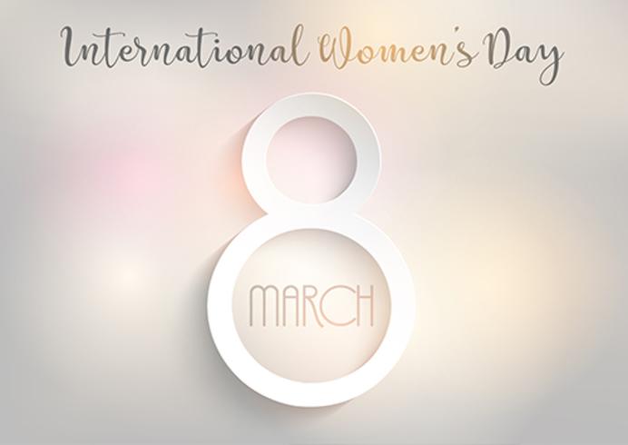 International Women's Day background with bokeh lights design vector