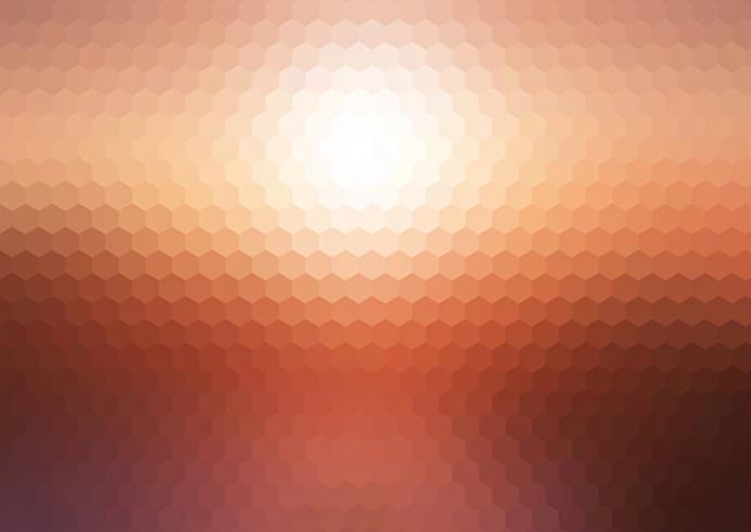 Fondo abstracto mosaico hexagonal puesta del sol vector