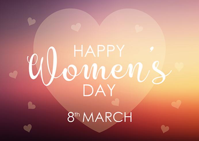 Womens day background with pastel heart design vector