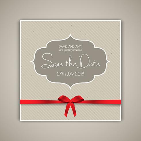 Vintage save the date invitation design vector