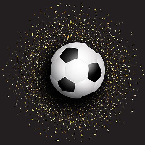 Football on confetti background  vector