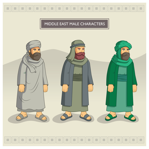 Middle East Male Characters vector