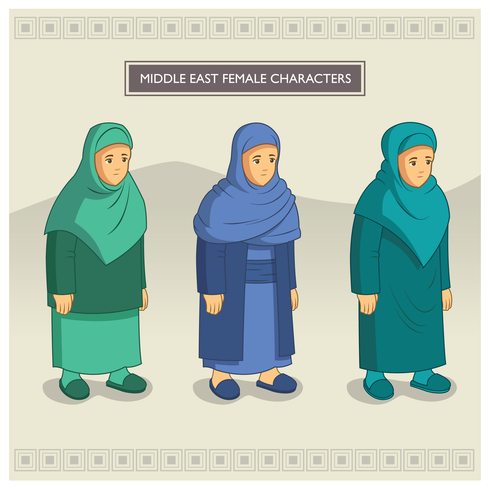 Middle East Female Characters vector