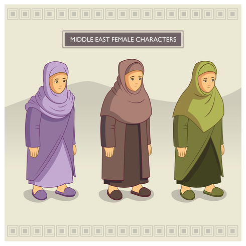 Middle East Female Characters vector