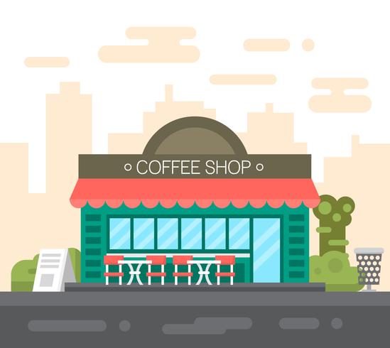 Flat Coffee Shop vector