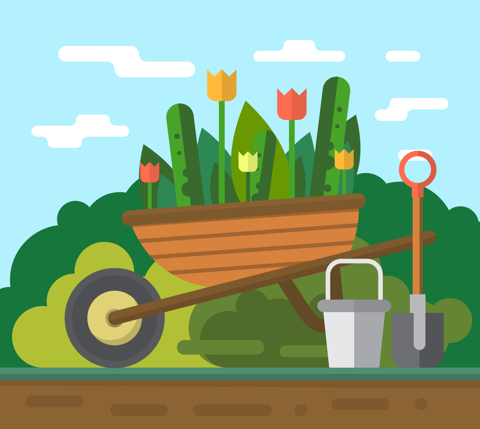 Im Garten arbeiten Download Kostenlos Vector, Clipart
