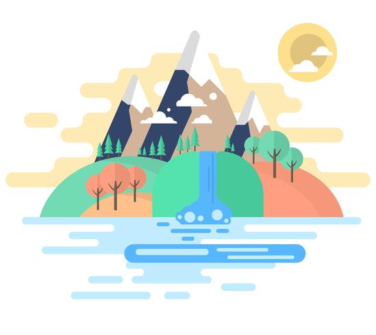 Diseño de paisaje plano vector