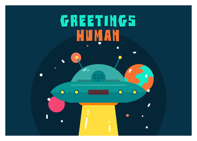 Outer Space Postcard Vector