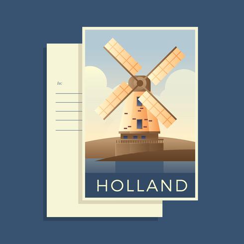 Postcards Of The World Holand Vector