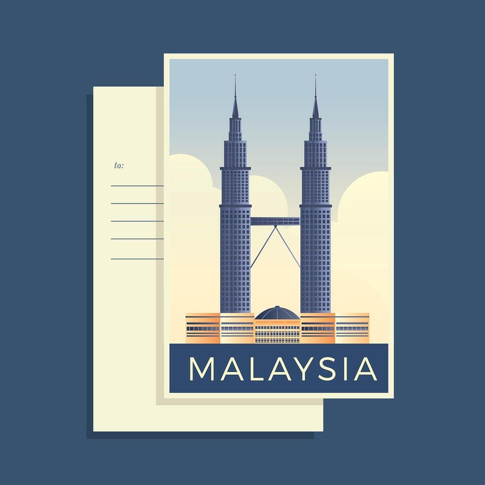 Postcards Of The World Malaysia Vector