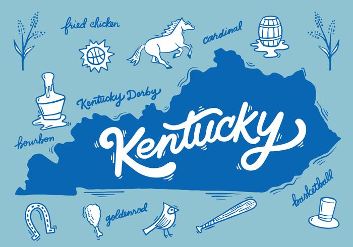 Letras de silueta de Kentucky vector