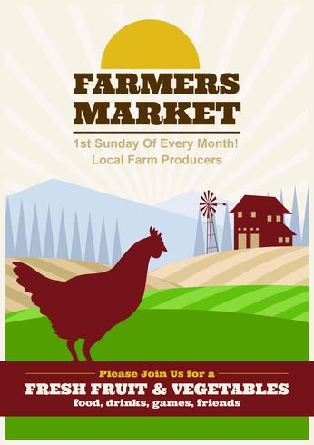 Famers Market Flyer Illustration vector